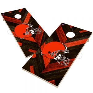 Cleveland Browns 2′ x 4′ Herringbone Design Cornhole Set