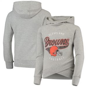 Cleveland Browns Girls Youth Bossy Funnel Neck Pullover Hoodie