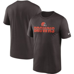 Men’s Cleveland Browns Nike Brown Legend Microtype Performance T-Shirt
