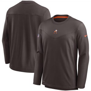 Men’s Cleveland Browns Nike Brown Sideline Team Performance Pullover Sweatshirt
