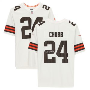 Nick Chubb Cleveland Browns Autographed White Nike Game Jersey