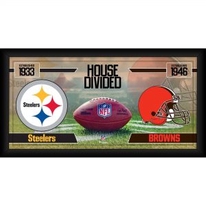 Pittsburgh Steelers vs. Cleveland Browns Framed 10″ x 20″ House Divided Football Collage